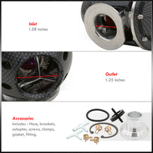 Load image into Gallery viewer, Universal SQV Style Carbon Fiber Blow Off Valve BOV + 2.5&quot; Aluminum Adapter Flange Kit

