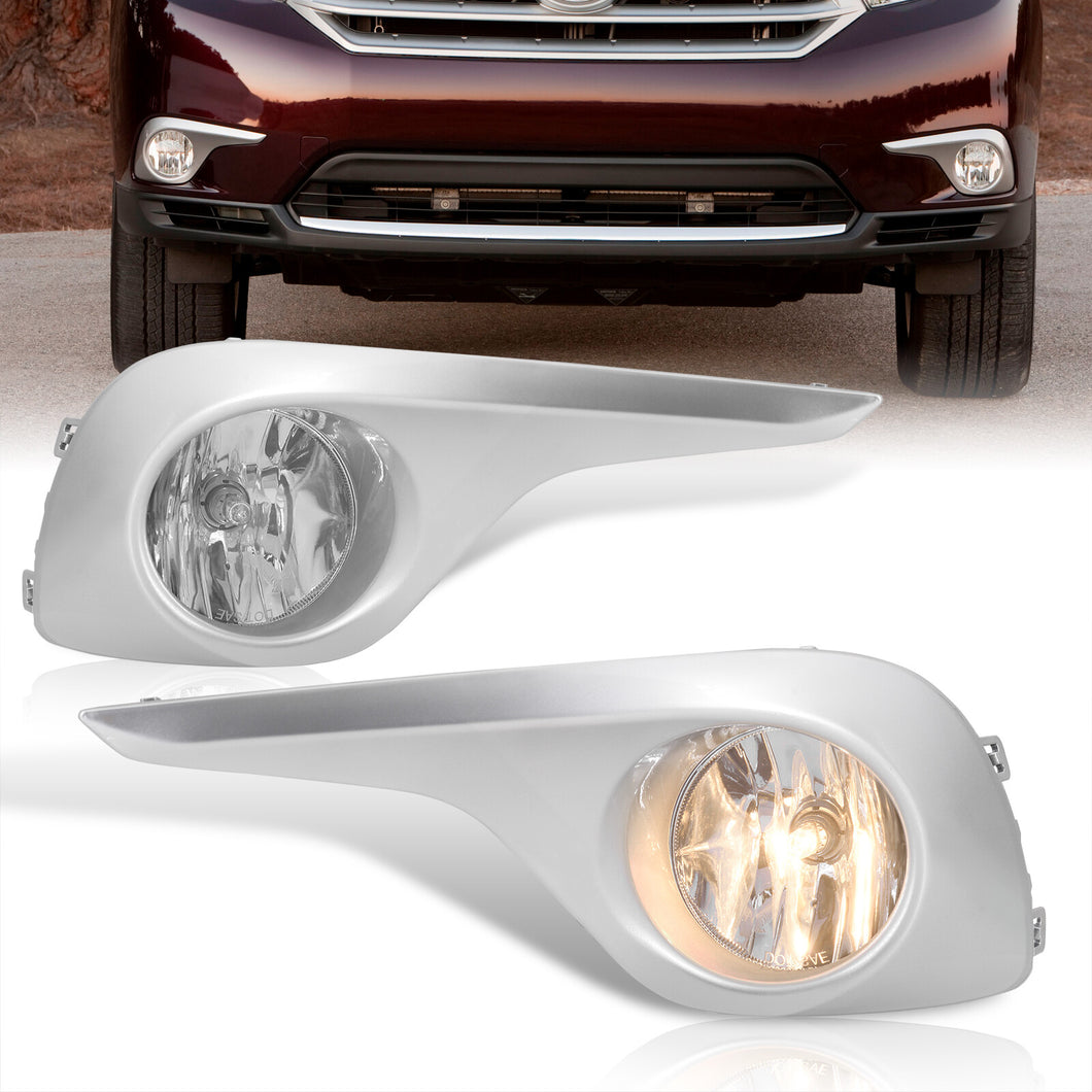 Toyota Highlander 2011-2013 Front Fog Lights Clear Len (Includes Switch & Wiring Harness)