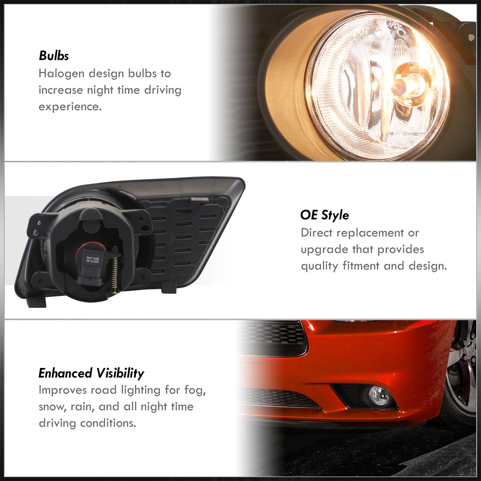 Dodge Charger (Not Compatible for SRT Models) 2011-2014 Front Fog Ligh AJP Distributors Dodge Charger (Not Compatible for SRT Models) 2011-2014 Front Fog Ligh AJP Distributors