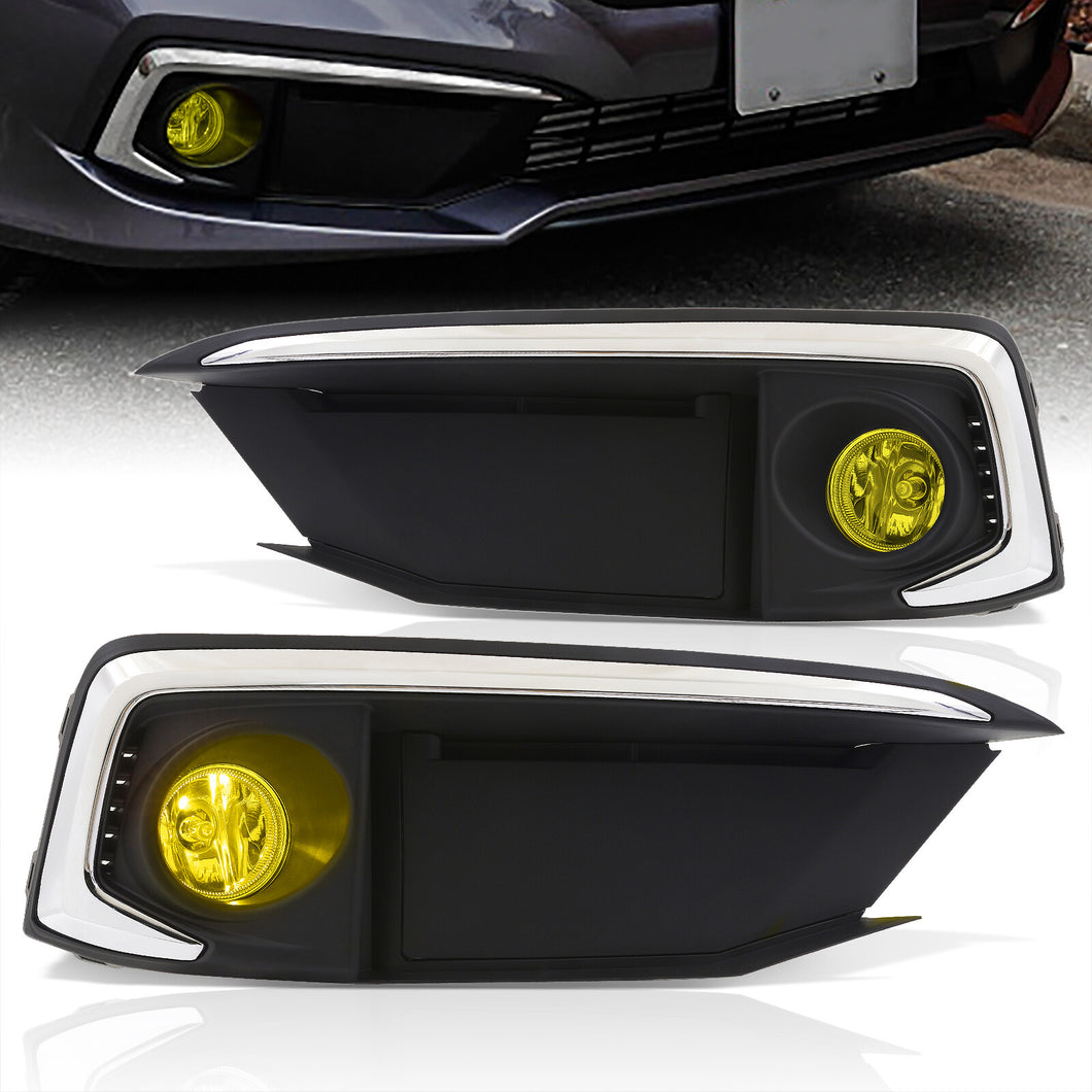 Honda Civic (Not Compatible for SI & Type-R Models) 2019-2020 Front Fog Lights Yellow Len (Includes Switch & Wiring Harness)