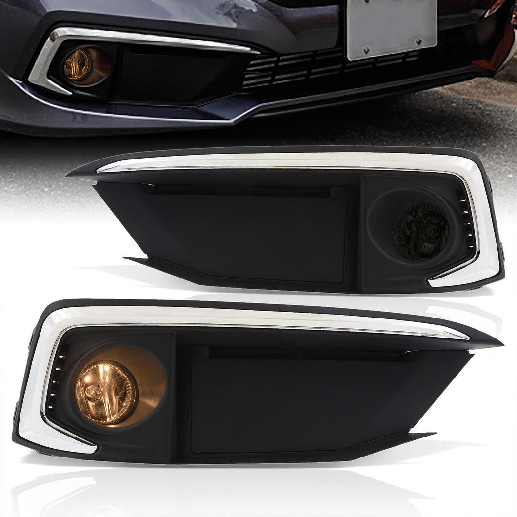 Honda Civic (Not Compatible for SI & Type-R Models) 2019-2020 Front Fog Lights Smoked Len (Includes Switch & Wiring Harness)