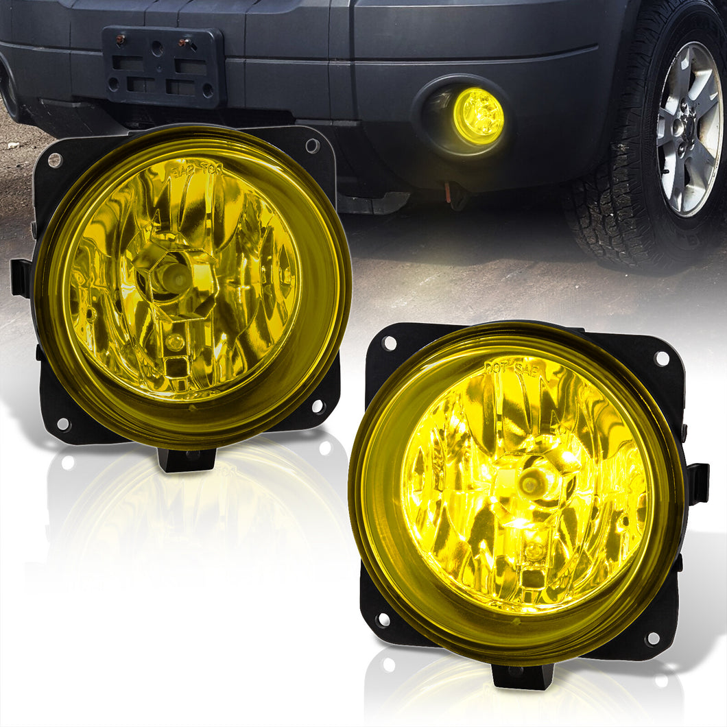 Ford Escape 2005-2007 / Mustang Cobra 2003-2004 / Focus SVT 2002-2004 Front Fog Lights Yellow Len (No Switch & Wiring Harness)