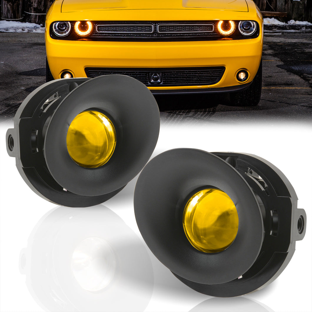 Dodge Challenger 2015-2021 Front Fog Lights Yellow Len (Includes Switch & Wiring Harness)