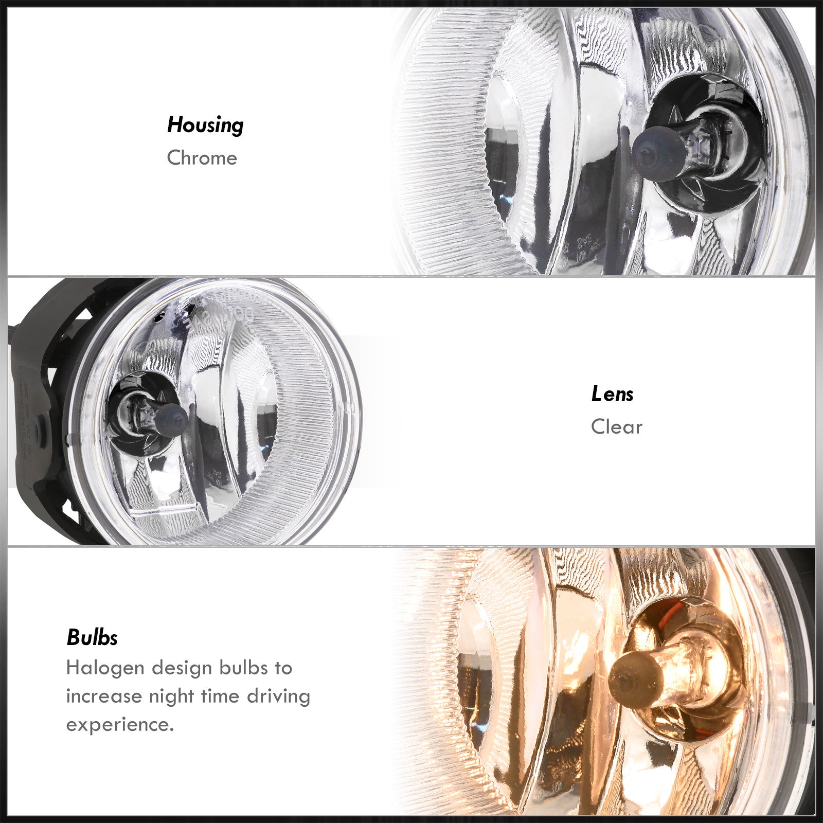 Dodge Charger 2006-2009 / Challenger 2008-2010 Front Fog Lights Clear Len (Includes Switch & Wiring Harness) Dodge Charger 2006-2009 / Challenger 2008-2010 Front Fog Lights Clear Len (Includes Switch & Wiring Harness)