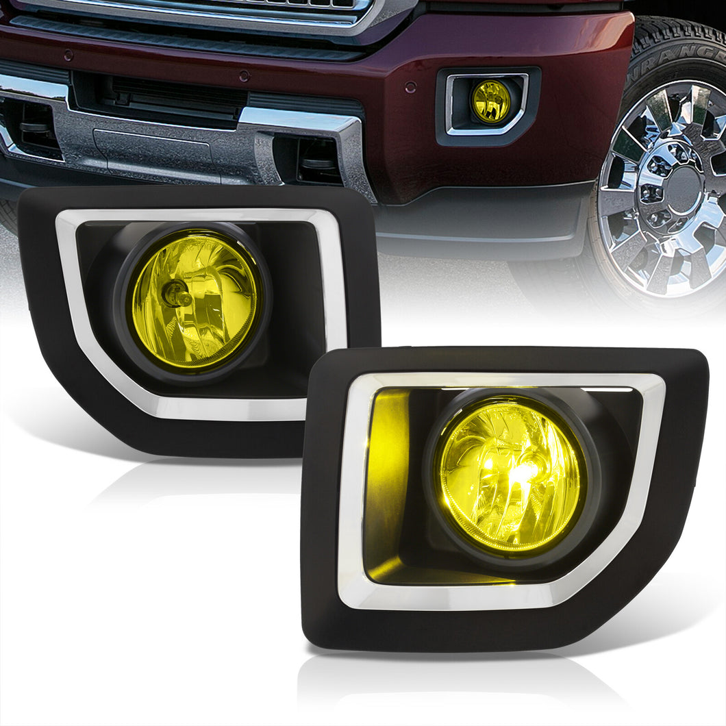 GMC Sierra 2500HD 3500HD 2015-2019 Front Fog Lights Yellow Len (Includes Switch & Wiring Harness)