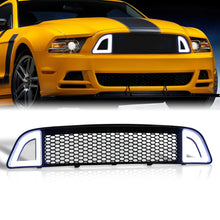Load image into Gallery viewer, For 2013-2014 Ford Mustang S197-II Facelifted (Will Not Fit Shelby Models) Front Upper Honeycomb Mesh Grille with Sequential LED DRL Accent Vent Lights
