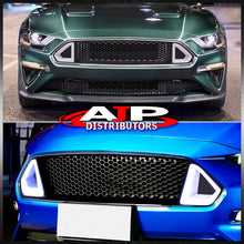 Load image into Gallery viewer, For 2018-2020 Ford Mustang S550 Front Upper Honeycomb Mesh Grille with LED DRL Accent Vent Lights
