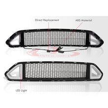 Load image into Gallery viewer, For 2018-2020 Ford Mustang S550 Front Upper Honeycomb Mesh Grille with LED DRL Accent Vent Lights

