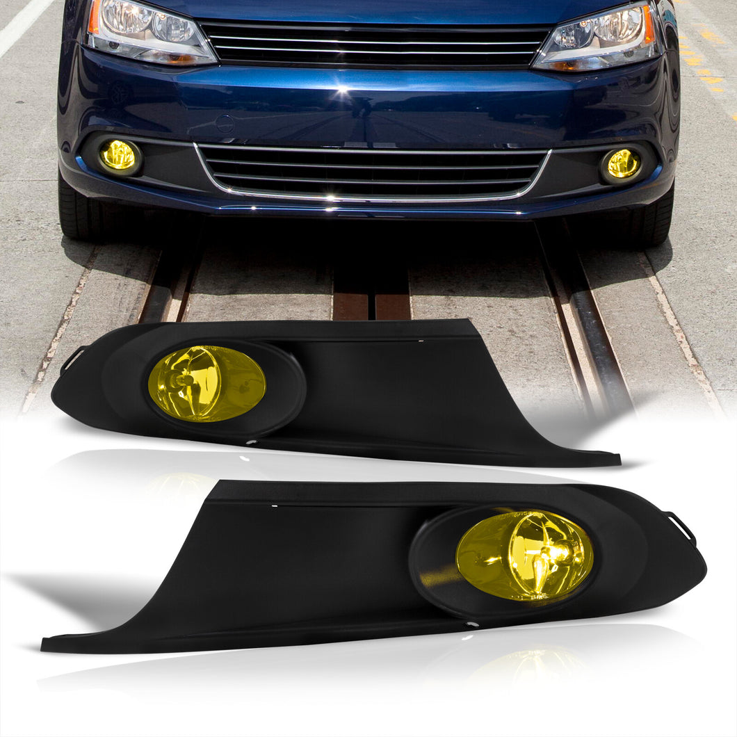 Volkswagen Jetta (Not Compatible for GLI & Wagon Models) 2011-2014 Front Fog Lights Yellow Len (Includes Switch & Wiring Harness)