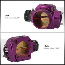 Load image into Gallery viewer, D/B/F/H-Series 68mm Throttle Body Plate Purple w/ Chrome Gate
