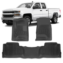 Load image into Gallery viewer, Chevrolet Silverado 1500 2014-2018 / Silverado 2500HD 3500HD 2015-2019 / GMC Sierra 1500 2014-2018 / Sierra 2500HD 3500HD 2015-2019 All Weather Guard 3D Floor Mat Liner (Double &amp; Extended Cab Models Only)
