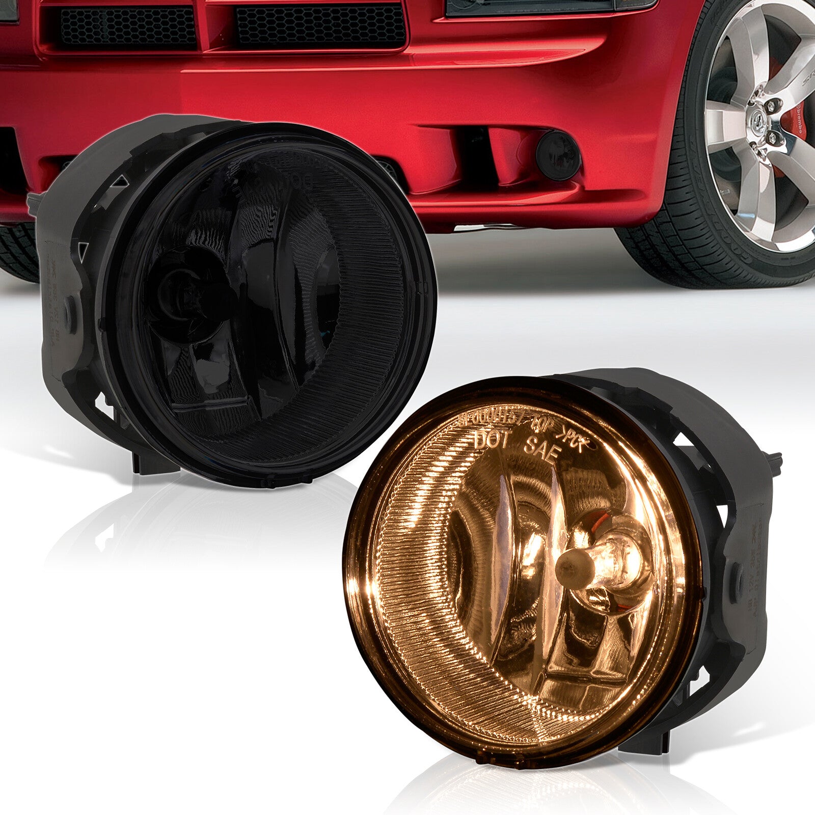 Dodge Charger 2006-2009 / Challenger 2008-2010 Front Fog Lights Smoked Len (Includes Switch & Wiring Harness) Dodge Charger 2006-2009 / Challenger 2008-2010 Front Fog Lights Smoked Len (Includes Switch & Wiring Harness)