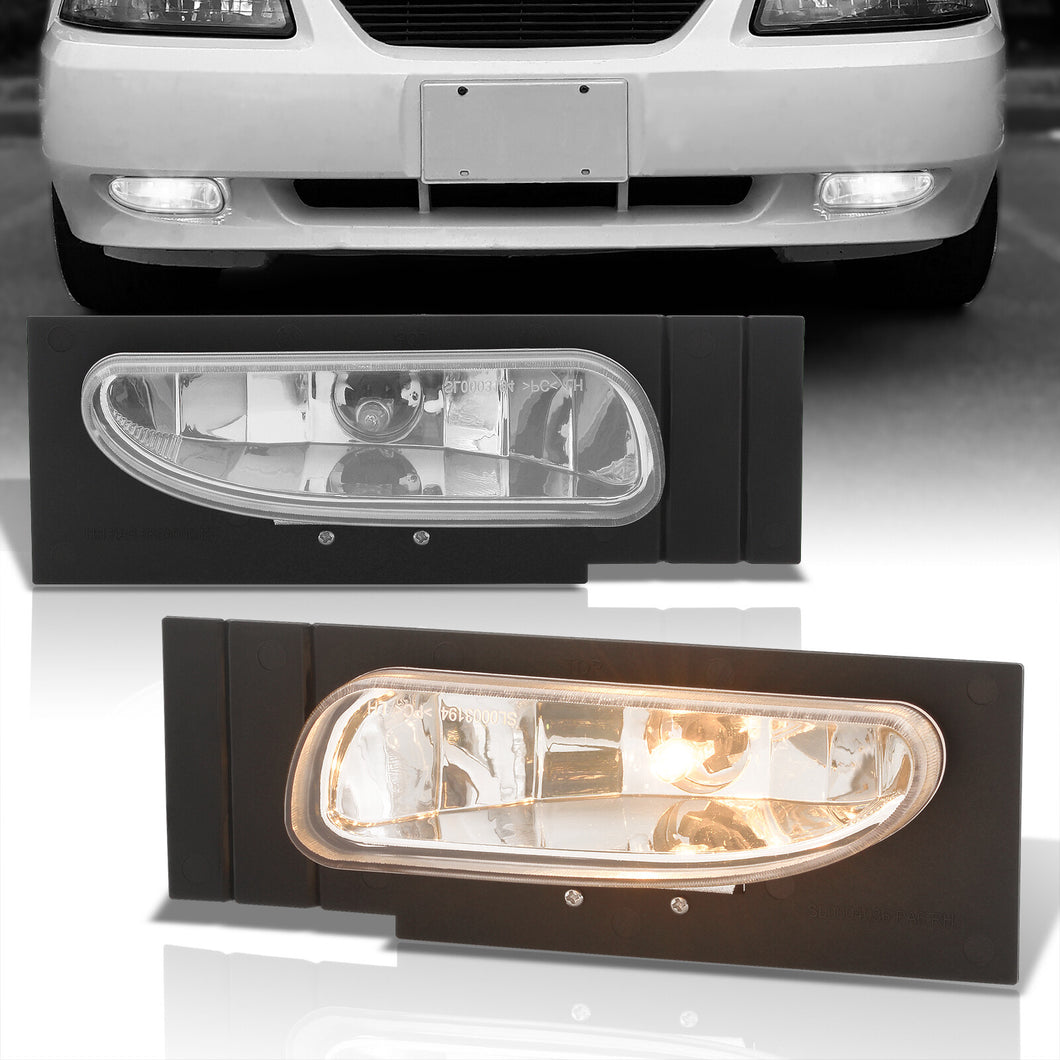 Ford Mustang V6 (Not Compatible for Cobra Models) 1994-1998 Front Fog Lights Clear Len (Includes Switch & Wiring Harness)