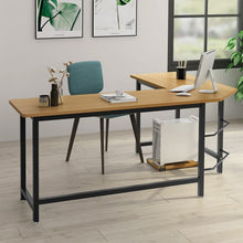 Load image into Gallery viewer, Industrial L-Shaped Corner Desk with CPU Stand Computer Gaming PC Laptop Home Office Study Workstation Organizer Table Top Wood &amp; Metal Frame - 66&quot; L
