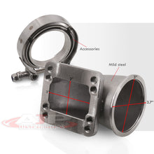 Load image into Gallery viewer, Universal 3.0&quot; T3 T4 Turbo V-Band 90 Degree Elbow Adapter Flange Cast + Clamp
