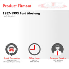 Load image into Gallery viewer, Ford Mustang 1987-1993 1 Piece Style Headlights + Corners Black Housing Clear Len Clear Reflector
