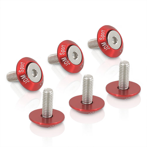 Red 20x Universal JDM Billet Fender/Bumper Washer/Bolt Engine Bay Dress Up Kit - Foto 9