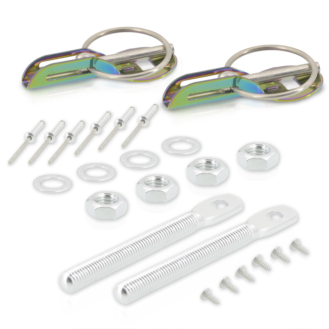 Universal Hood Lock Pins Neo Chrome (Sparco Style)