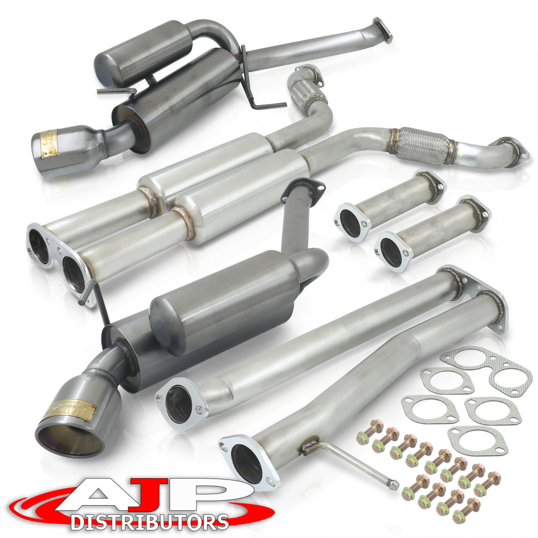 Infiniti G35 Coupe 2003-2007 / Nissan 350Z 2003-2009 Hi-Power Style Oval Dual Tip Stainless Steel Catback Exhaust System Gunmetal (Piping: 2.25