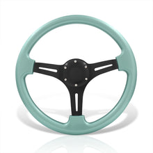 Load image into Gallery viewer, Universal 350mm Heavy Duty Aluminum Steering Wheel Black Center Teal
