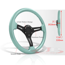 Load image into Gallery viewer, Universal 350mm Heavy Duty Aluminum Steering Wheel Black Center Teal

