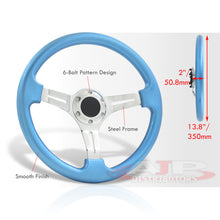 Load image into Gallery viewer, Universal 350mm 6 Hole Metallic Sky Blue Steering Wheel Polish Streak Center
