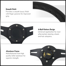 Load image into Gallery viewer, Universal 350mm Wood Grain Style Aluminum Steering Wheel Black Center Black Wood

