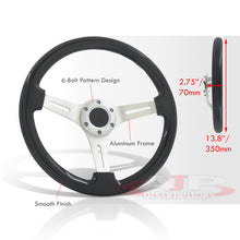 Load image into Gallery viewer, Universal 350mm Wood Grain Style Aluminum Steering Wheel Silver Center Black Wood
