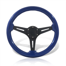 Load image into Gallery viewer, Universal 350mm Wood Grain Style Aluminum Steering Wheel Black Center Blue Wood
