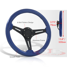 Load image into Gallery viewer, Universal 350mm Wood Grain Style Aluminum Steering Wheel Black Center Blue Wood
