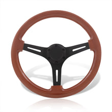 Load image into Gallery viewer, Universal 350mm Wood Grain Style Aluminum Steering Wheel Black Center Light Wood
