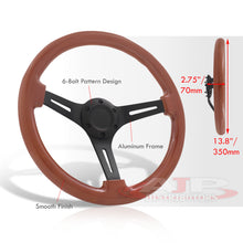 Load image into Gallery viewer, Universal 350mm Wood Grain Style Aluminum Steering Wheel Black Center Light Wood
