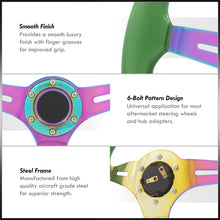 Load image into Gallery viewer, Universal 350mm Wood Grain Style Steel Steering Wheel Neo Chrome Center Green Wood

