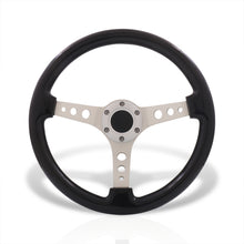 Load image into Gallery viewer, Universal 350mm Wood Grain Style Aluminum Steering Wheel Chrome Center Black Wood
