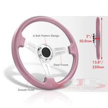 Load image into Gallery viewer, Universal 350mm Heavy Duty Steel Steering Wheel Polished Center Pink
