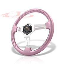 Load image into Gallery viewer, Universal 350mm Heavy Duty Steel Steering Wheel Polished Center Pink
