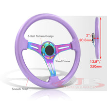Load image into Gallery viewer, Universal 350mm Heavy Duty Steel Steering Wheel Neo Chrome Center Metallic Purple
