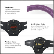 Load image into Gallery viewer, JDM Sport Universal 350mm Wood Grain Style Aluminum Steering Wheel Black Center Purple Wood
