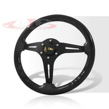 Load image into Gallery viewer, JDM Sport Universal 350mm Wood Grain Style Aluminum Steering Wheel Black Center Black Wood
