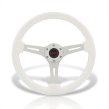 Load image into Gallery viewer, JDM Sport Universal 350mm Wood Grain Style Aluminum Steering Wheel Polished Center White Wood
