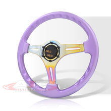 Load image into Gallery viewer, JDM Sport Universal 350mm Heavy Duty Steel Steering Wheel Neo Chrome Center Metallic Purple
