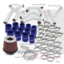 Load image into Gallery viewer, Ford Mustang 1994-1997 3.8L V6 Bolt-On Aluminum Polished Piping Kit + Blue Couplers
