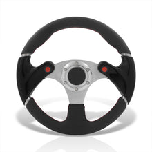 Load image into Gallery viewer, Universal 320mm Dual Button Style Aluminum Steering Wheel Silver Center with Black Handles
