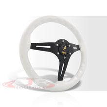 Load image into Gallery viewer, JDM Sport Universal 350mm Wood Grain Style Aluminum Steering Wheel Black Center White Wood
