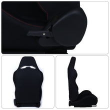 Load image into Gallery viewer, Universal K700 Reclinable Seats + Sliders Black Cloth with Red Stitching

