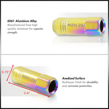 Load image into Gallery viewer, God Snow Extended Lug Nuts M12 x1.25mm Thread pitch 3 Stripe Open End Neo Chrome (20 Piece) (discountine)
