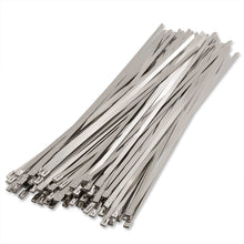 Load image into Gallery viewer, (100 Pack) 12&quot; Zip Ties Stainless Steel Chrome
