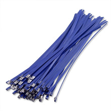 Load image into Gallery viewer, (100 Pack) 12&quot; Zip Ties Stainless Steel Blue
