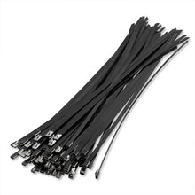 Load image into Gallery viewer, (100 Pack) 12&quot; Zip Ties Stainless Steel Black
