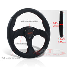 Load image into Gallery viewer, JDM Sport Universal 320mm Type-R Style Aluminum Steering Wheel Black Center with Red Stitching
